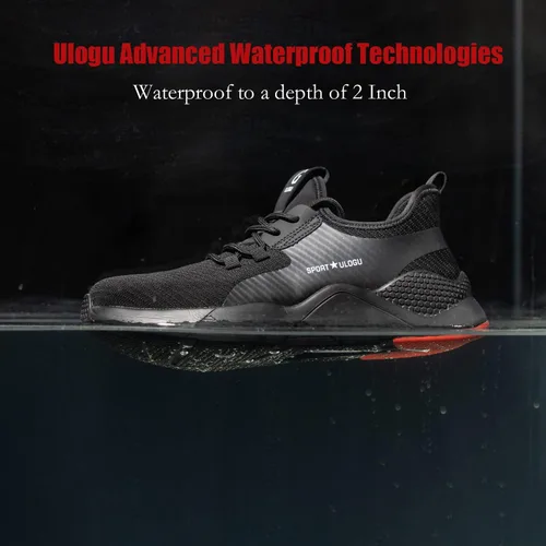Miniatura 2 de ulogu Zapatos de punta de acero para hombres y mujeres, impermeables, ligeros, a prueba de pinchazos, seguridad en el trabajo, tenis industriales