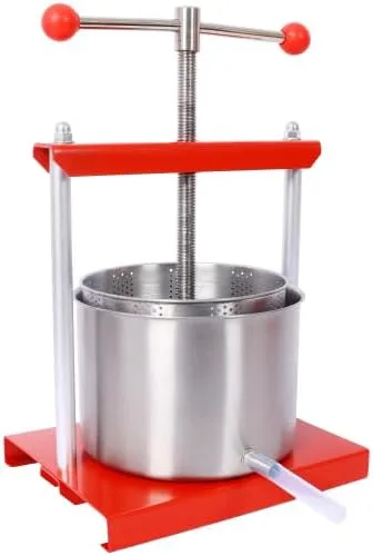 Miniatura 2 de Prensa manual de vino de frutas, máquina de prensa de barriles de acero inoxidable de 0.8 galones para jugo, verduras, vino, aceite de oliva