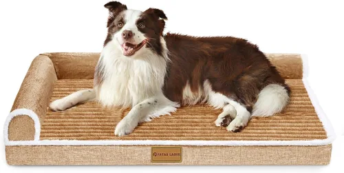 Miniatura 7 de Patas Lague Cama Ortopédica para Perros de Tamaño Grande 36''X24'', Impermeable Cómoda con Bolster en L Mediano Antideslizante Suave Cálida Cama