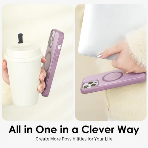 Miniatura 4 de CUSTYPE Funda para iPhone 13 Pro Max de 6.7 pulgadas con soporte, funda de cuero delgada con soporte de 2 vías, compatible con MagSafe, funda