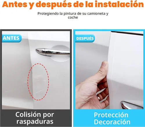Miniatura 6 de MYFAMIREA Tira adhesiva anticolisión antiarañazos para el borde de la puerta del automóvil, protector de placa protectora de arañazos para puertas