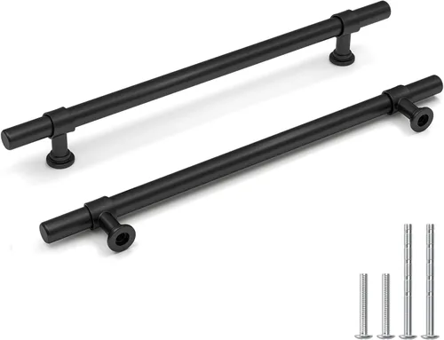 Miniatura 12 de Goldenwarm Paquete de 5 Tiradores Negros para Gabinetes de 3-1/2 Pulgadas Tiradores Negros Mate para Gabinetes - LST18BK90 Tiradores de Cajones