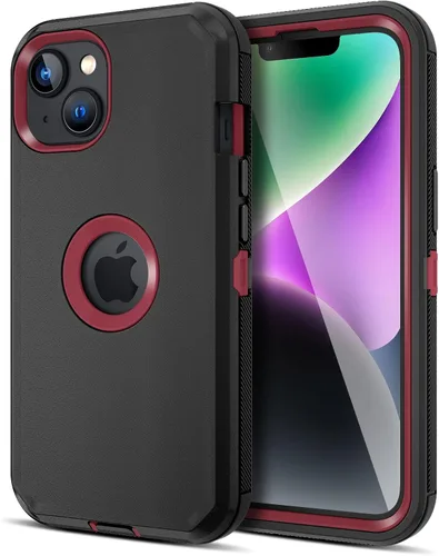 Miniatura 17 de Jiunai Funda para iPhone 14 Plus a Prueba de Golpes Antipolvo Protección de Servicio Pesado Protectora Antiarañazos de Doble Capa Resistente Rugosa