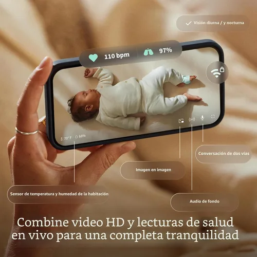 Miniatura 3 de Owlet Dream Duo (Gen 3) Smart Baby Monitor All-in-One Bundle - 2K HD Video Baby Monitor with Alerts & Owlet Dream Sock Tracks Baby’s Oxygen, Heart