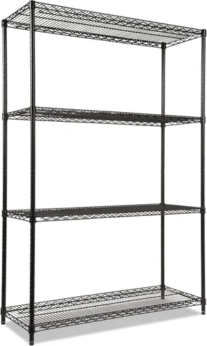Miniatura 19 de Alera ALE Industrial - Kit de inicio de estantería de alambre resistente, 4 estantes, 48 pulgadas de ancho x 18 pulgadas de profundidad x 72 plateado