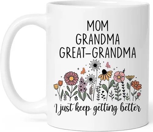 Regalos de Navidad para Bisabuela, Promocionada a Bisabuela en Taza, Anuncio de Embarazo para Bisabuelas, Regalo del Día de la Madre para Blanco
