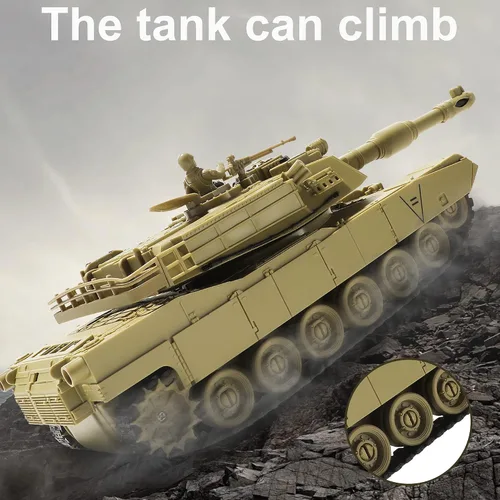Miniatura 8 de Tanque de Juguete Militar RC, Tanque del Ejército M1A2 Abrams de EE.UU. con Control Remoto con Batalla IR, Vehículos Militares RC de 2.4Ghz