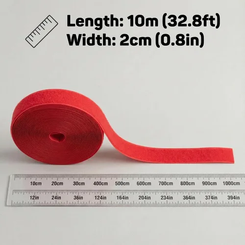 Miniatura 4 de 0.78 pulgadas (0.787 in) de ancho para coser, 32.8 ft (10.9 yardas) (rojo)