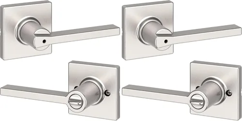 Miniatura 22 de Kwikset Casey - Manija de puerta de paso interior, palanca para puertas de armario y pasillo, manija reversible sin bloqueo, negro mate