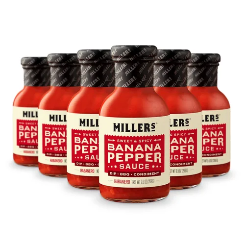 Miniatura 8 de Miller's Mustard- Salsa picante de plátano y mostaza roja, salsa picante de plátano y pimienta, el mejor uso para alitas de pollo, hamburguesas