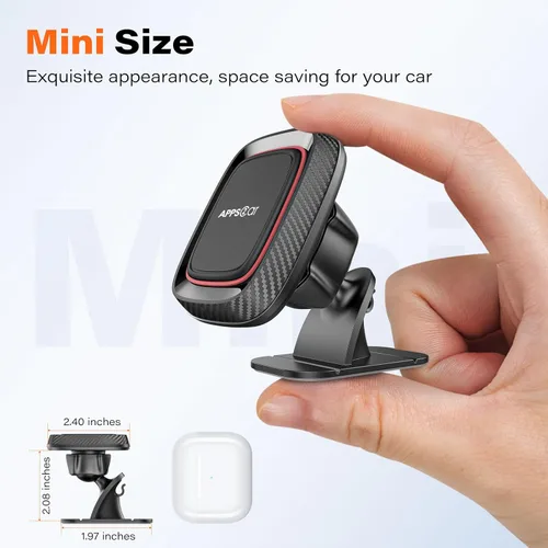 Miniatura 3 de APPS2Car Soporte magnético para teléfono para automóvil, soporte magnético para tablero de instrumentos, rotación de 360° con fuerte adhesivo VHB