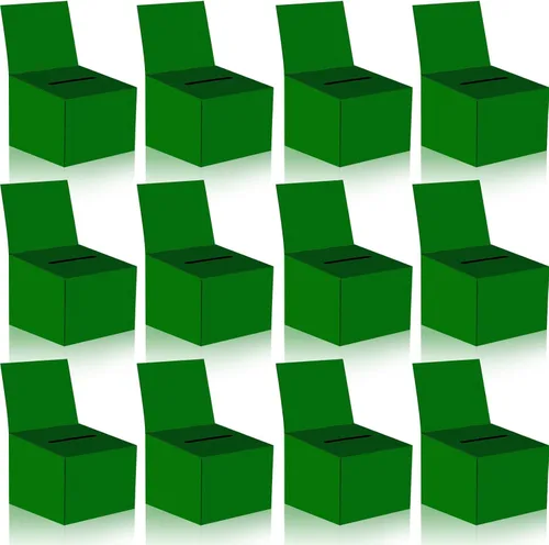 Miniatura 11 de Paquete de 12 cajas de sugerencias para rifas con ranura, cajas de cartón de 6.5 x 4.5 x 4.5 pulgadas con ranura para boletos y cabecera extraíble