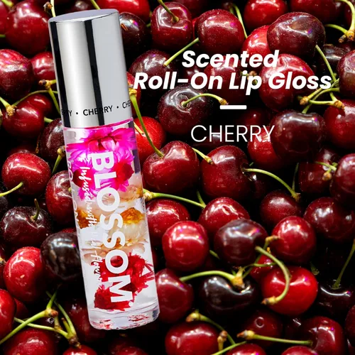 Miniatura 2 de Blossom Brillo Labial Roll on, Aceite Labial Hidratante Transparente Perfumado de Alto Brillo, No Pegajoso, Infundido con Flores Reales, Hecho