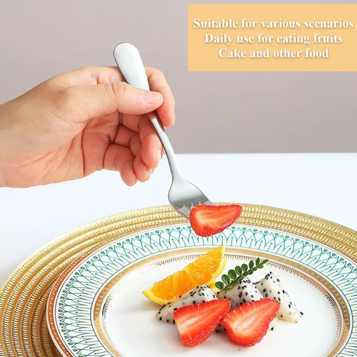 Miniatura 6 de Evanda Juego de Tenedores de Postre de 12 Piezas, Tenedor de Pastelería de Acero Inoxidable de 5.62", Tenedor de Aperitivos para Frutas, Pasteles