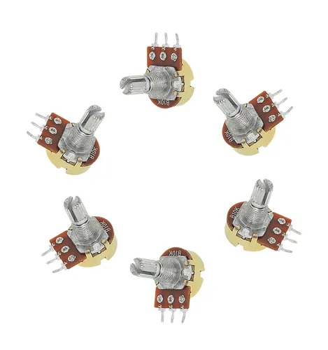 Miniatura 5 de Kit de potenciómetro B5K 10K 20K 50K 100K Ohm Lineal Taper Audio Rotativo Tipo B Potenciómetro con 1K 5K 10K 50K 100K 100K Ohm 3296W Multiturn