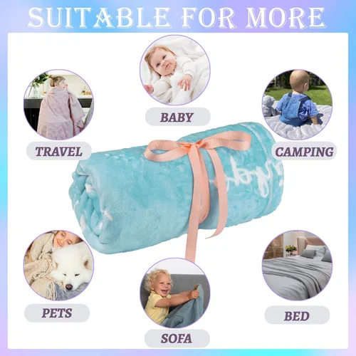 Miniatura 4 de Mantas personalizadas con nombre para niños, mantas personalizadas con nombre para niños y niñas, regalos de cumpleaños personalizados para bebé