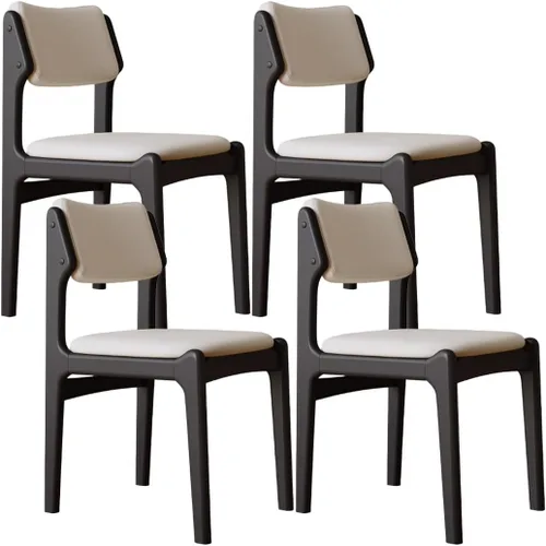 Miniatura 59 de YVYKFZD Wooden Dining Chairs Set, Leather Dining Room Chair with Back, Upholstered Kitchen Chairs, Armless Living Room Chair, for Bedroom Offices