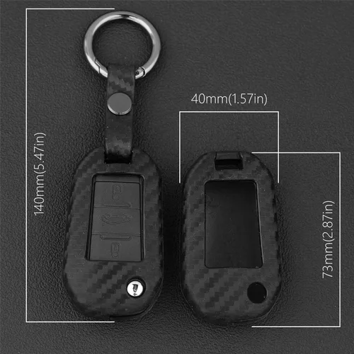 Miniatura 6 de Cubierta de patrón de textura de fibra de carbono de goma de silicona suave para Peugeot, funda de llavero remoto de coche para Peugeot 208 301 308