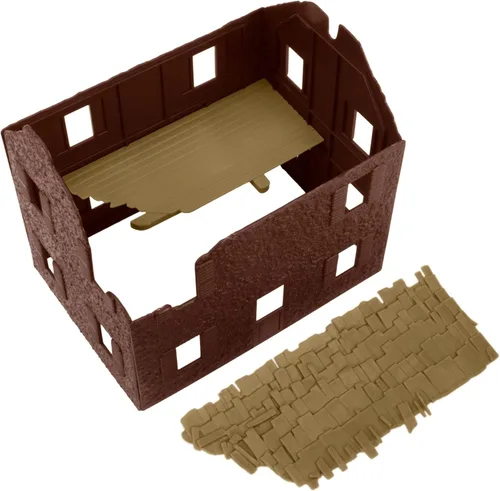Miniatura 2 de BMC WW2 Granja francesa bombardeada - Accesorio de conjunto de soldados de plástico para juguetes en miniatura