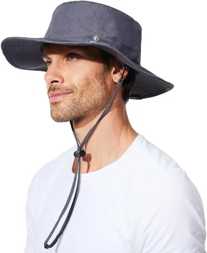 Miniatura 17 de Sombrero de pesca para hombre, sombrero de sol de ala ancha, protección UV SPF XL, XXL, tamaño grande, cabeza grande, senderismo, playa, safari