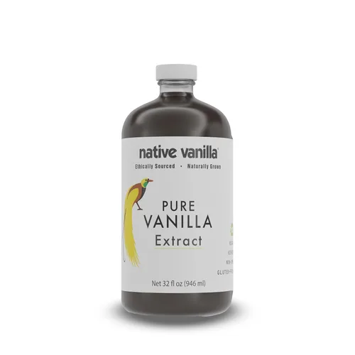 Extracto de vainilla pura de 32 onzas, extracto de vainilla 100% real, para cocinar, bebidas y postres, 100% vegano, sin azúcar y kosher, sin OMG y