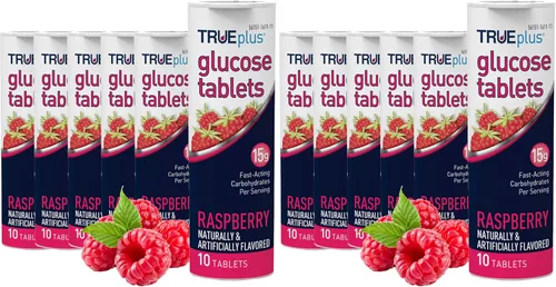 Miniatura 7 de TRUEplus Tabletas de glucosa, masticables, sabor a naranja, 0.53 oz de carbohidratos de acción rápida, sin grasa, sin gluten, potencian la energía