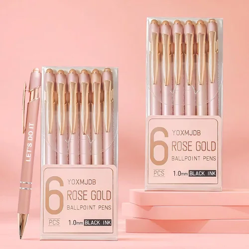 Miniatura 5 de YOXMJDB Bolígrafos Stylus para pantallas táctiles, paquete de 12 bolígrafos de oro rosa inspiradores, bolígrafos de punta media de 1.0 mm
