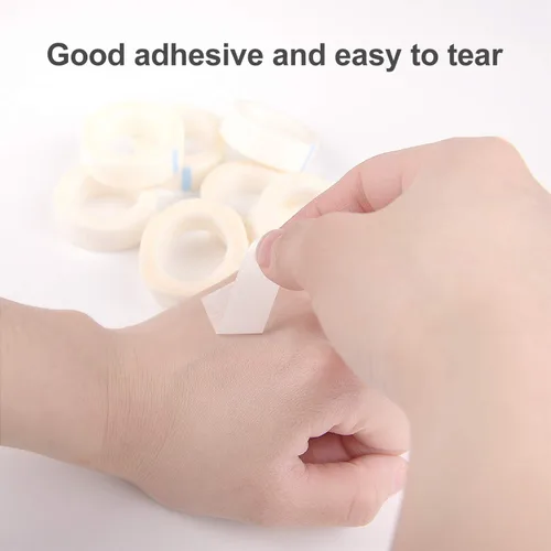 Miniatura 5 de TUPARKA 8 rollos de cinta de pestañas blanca, cintas adhesivas para pestañas, cinta de pestañas para suministro de extensiones de pestañas, 9M cada