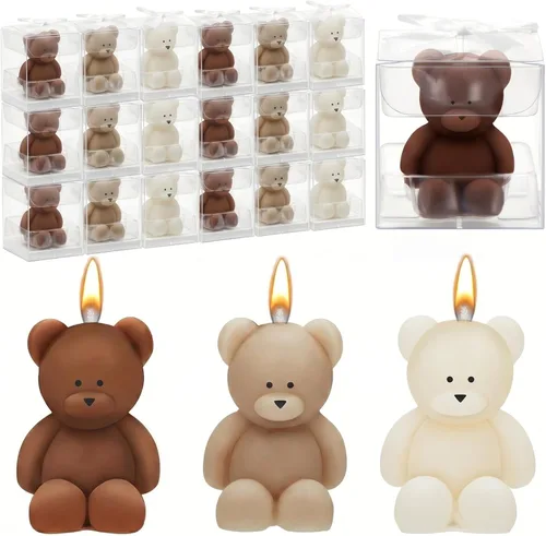 Miniatura 7 de 50 velas de oso para baby shower, regalos de fiesta de oso invitado, velas a granel para regalos decoraciones de fiesta