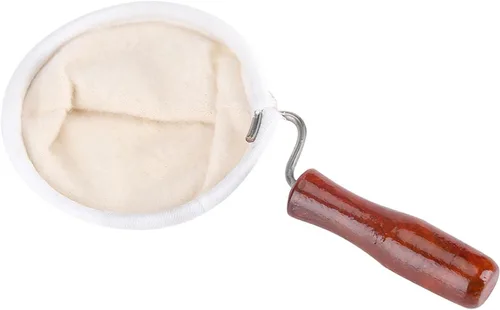Filtro de café de tela, calcetín de café de franela reutilizable con mango de madera, colador de café para verter sobre goteo para preparación hecha