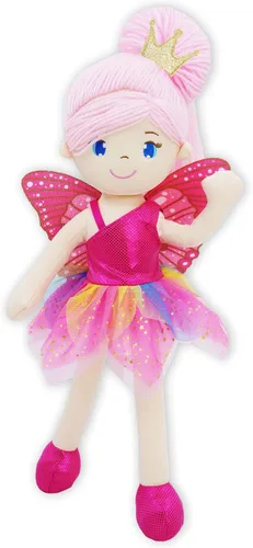 Miniatura 22 de June Garden Muñeca de hada del jardín encantado de 16 pulgadas Brielle - Muñeca de conejo de peluche rellena y suave para niña, regalo de Pascua