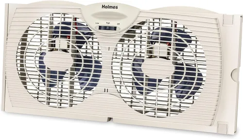 Miniatura 10 de HOLMES Ventilador Digital de Ventana de Doble Aspa con Control de Termostato Programable, Ventiladores Duales de 3 Aspas, 2 Velocidades, Panel