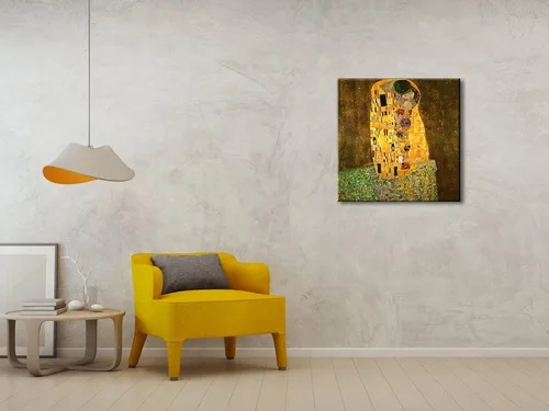 Miniatura 2 de Wieco Art El beso de Gustav Klimt famosas reproducciones de pinturas al óleo envueltas en galería de arte en lienzo para pared de sala de estar