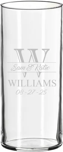 My Personal Memories Jarrón de cristal personalizado para boda, regalo de compromiso para parejas grabadas personalizadas, aniversario, regalo de