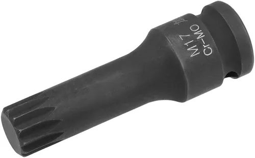 Miniatura 5 de uxcell 1/2" Drive x M14 (0.551 in) Impact Triple Square Spline Bit Socket, métrico 3" longitud, uso de acero CR-MO con destornilladores de impacto