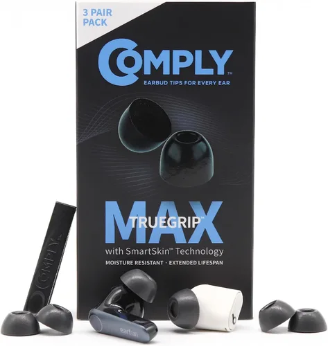 Comply TW-300-B | TrueGrip MAX Memory Foam Earbud Tips for Beats Studio Buds Plus +, EarFun, Soundcore & More | Ultimate Comfort, Secure Fit,