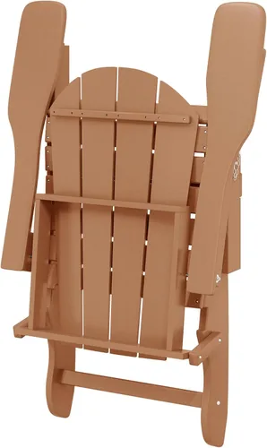 Miniatura 8 de HDPE Laguna Silla Adirondack plegable de polietileno (juego de 2), teca