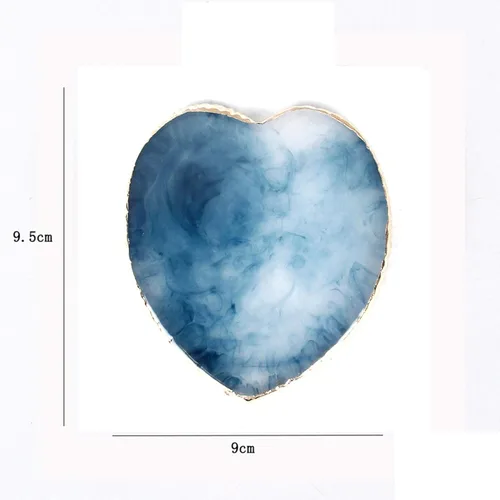 Miniatura 2 de AKOAK 1 paquete de paleta de resina en forma de corazón de uñas, paleta de ágata con borde dorado, paleta de borde de cristal, utilería de disparo