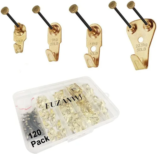 FUZANWJ - Colgadores de fotos, 120 ganchos con clavos, kit para colgar cuadros, ganchos de pared, kit para colgar en la pared para paneles de