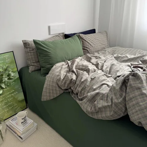 Miniatura 12 de mixinni Juego de funda de edredón vintage a rayas, tamaño twin, juego de ropa de cama de 3 piezas, 100% algodón lavado, suave y transpirable, funda