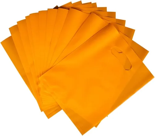 Miniatura 21 de ysmile Bolsa de plástico para compras para pequeñas empresas, bolsa de polietileno para mercancías con asa troquelada de gran tamaño 11.8x15.8