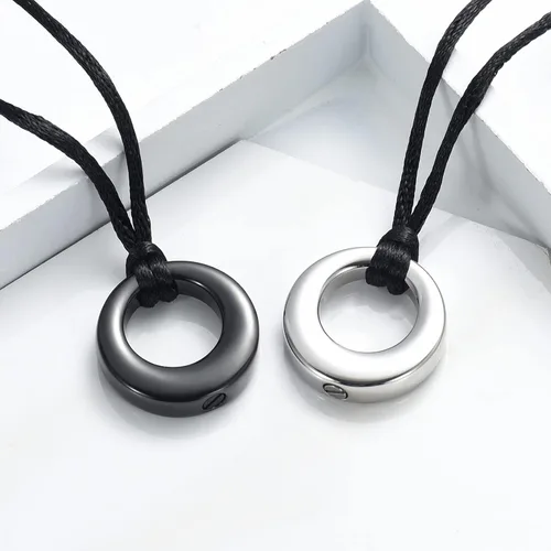 Miniatura 8 de Hearbeingt Collar de urna de cremación para cenizas para mujeres y hombres, colgante conmemorativo de la eternidad del círculo de la vida, joyería