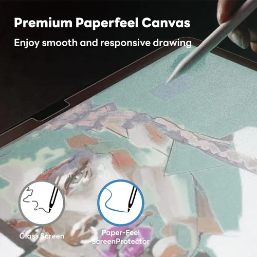 Miniatura 4 de Penoval Protector de pantalla desmontable Paperfeel para tableta Google Pixel 2023, Nano Tech reutilizable, fácil de instalar y quitar