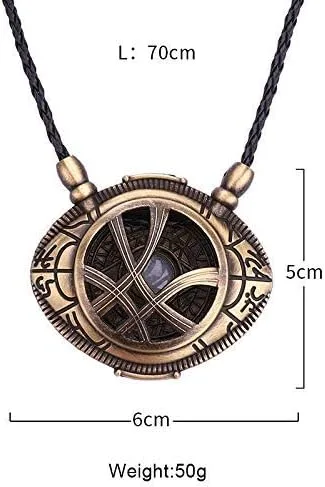 Miniatura 9 de HUAWELL 2 Piece Dr Cosplay Costume Strange Necklace Eye of Agamotto Costume Prop Stone Pendant Glow in The Dark
