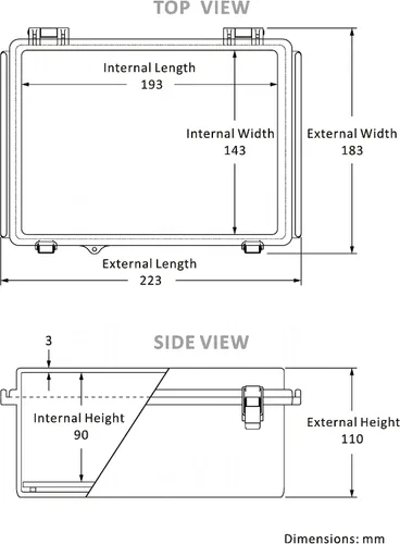 Miniatura 3 de Caja de conexiones Gratury, carcasa de plástico impermeable IP67 para proyectos eléctricos, cubierta con bisagras gris, incluye placa de montaje