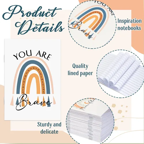 Miniatura 3 de Fumete 30 mini diarios motivacionales a granel, cuadernos de bolsillo de arco iris, pequeños bloc de notas inspiradores, divertidos bloc de notas