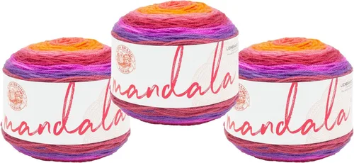Miniatura 36 de Lion Brand Yarn Mandala - Hilo multicolor para ganchillo,tejido y manualidades, color Liger, 1770 pies, paquete de 1 unidad