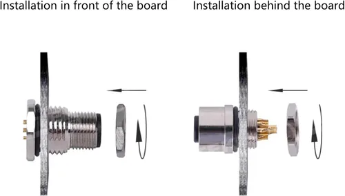 Miniatura 3 de Cable conector macho M12 de 5 pines, un cable de montaje trasero recto codificado impermeable enchufe de aviación macho sin blindaje Cable eléctrico