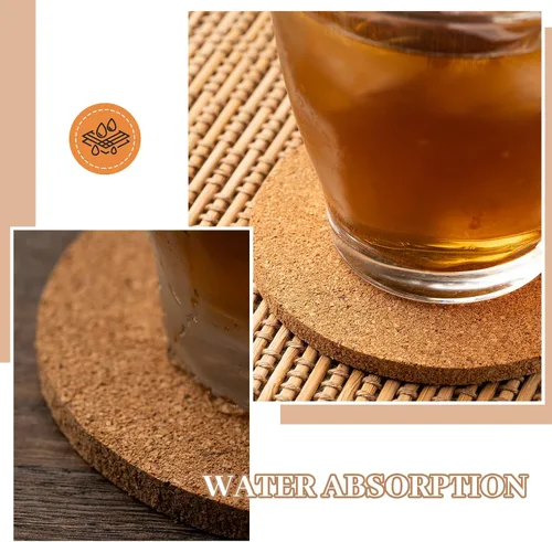 Miniatura 7 de Boao 6 posavasos redondos absorbentes de corcho de 4 pulgadas, posavasos de madera para plantas, para el hogar, mesa de café, comedor, mesa de madera