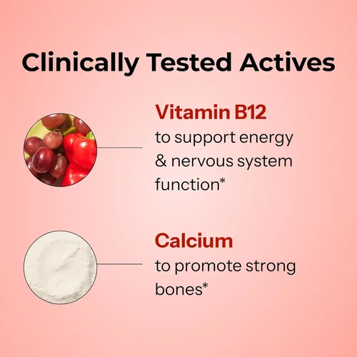 Miniatura 4 de HUM Turbo B12, suplemento de vitamina B12, apoyo energético diario, calcio para la salud ósea, suplementos energéticos de vitamina B-12, sin gluten